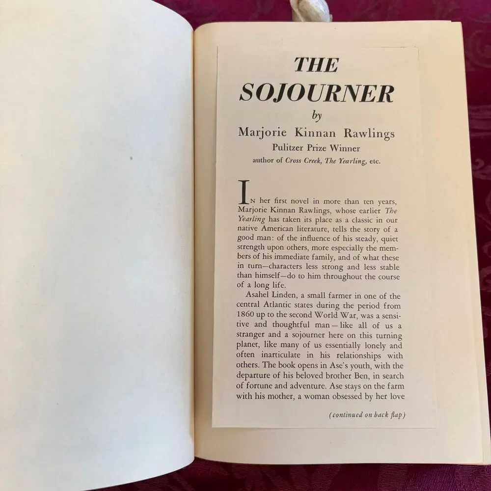 1953 The Sojourner by Marjorie Kinnan Rawlings, Vintage Book, Peoples Book Club - Picture 4 of 10
